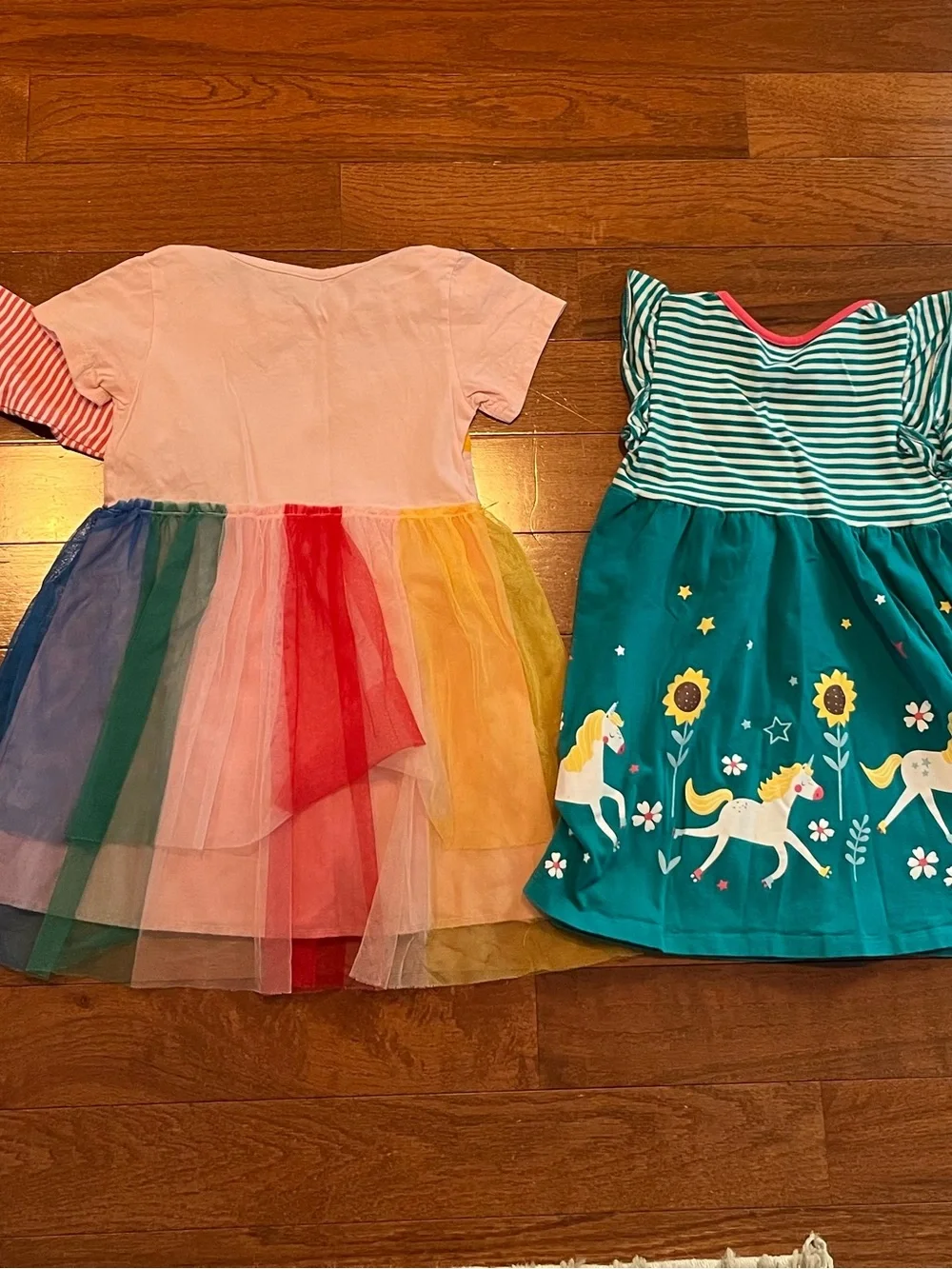Girls Unicorn & Rainbow Dress Bundle - Pink, Coral, Teal, Multicolor